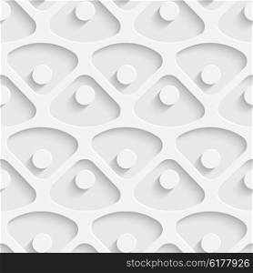 Seamless Triangle and Circle Pattern. Vector Soft Background. Regular White Texture. Seamless Triangle and Circle Pattern