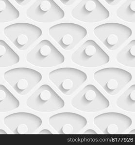 Seamless Triangle and Circle Pattern. Vector Soft Background. Regular White Texture. Seamless Triangle and Circle Pattern