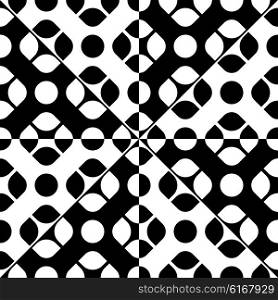 Seamless Triangle and Square Pattern. Abstract Monochrome Background. Vector Regular Texture. Seamless Triangle and Square Pattern
