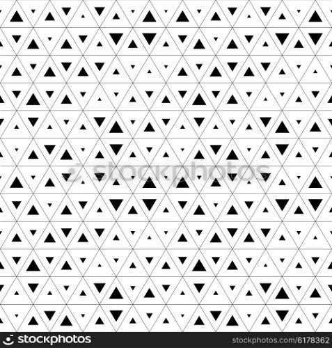 Seamless Triangle Pattern. Abstract Monochrome Background. Vector Regular Texture. Seamless Triangle Pattern