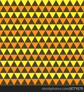 Seamless triangle pattern in orange and yellow warm shades. Vector background.