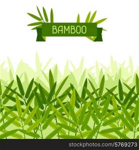 Seamless tropical pattern with stylized bamboo leaves.