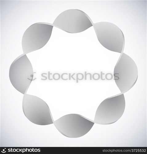 Seamless twisted 3D ring vector design element.