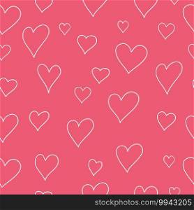 Seamless Valentines day pattern with hearts. Vector.
