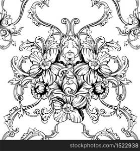 Seamless vector background. Baroque pattern. Design element.