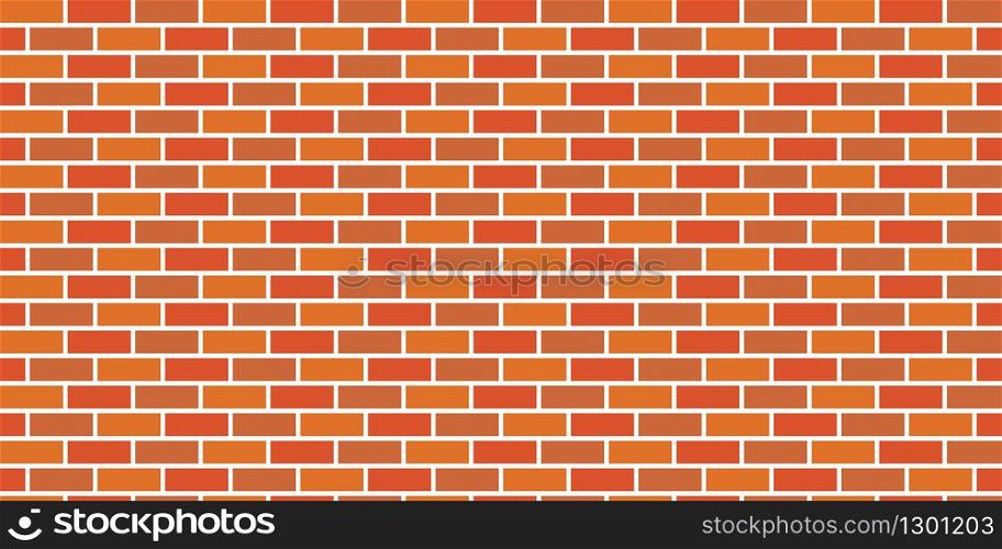 Seamless vector background of orange brick wall