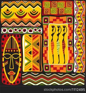 seamless vector background with African design elements