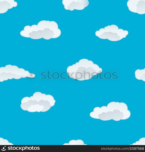 Seamless vector clouds background. For easy making seamless pattern just drag all group into swatches bar, and use it for filling any contours.