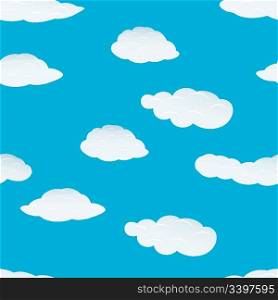 Seamless vector clouds background. For easy making seamless pattern just drag all group into swatches bar, and use it for filling any contours.