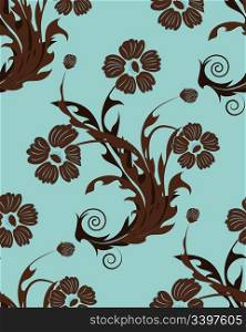 Seamless vector floral background. For easy making seamless pattern just drag all group into swatches bar, and use it for filling any contours.