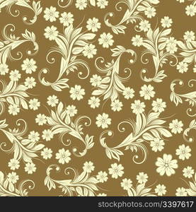 Seamless vector floral background. For easy making seamless pattern just drag all group into swatches bar, and use it for filling any contours.