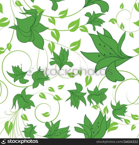 Seamless vector floral background. For easy making seamless pattern just drag all group into swatches bar, and use it for filling any contours.