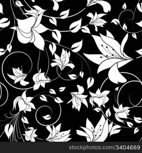 Seamless vector floral background. For easy making seamless pattern just drag all group into swatches bar, and use it for filling any contours.