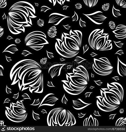 Seamless vector floral background. For easy making seamless pattern just drag all group into swatches bar, and use it for filling any contours.