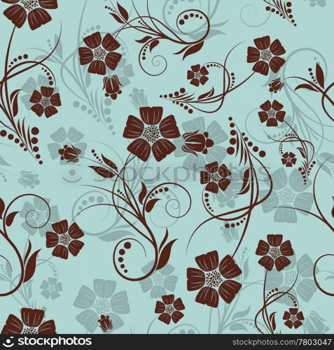 Seamless vector floral background. For easy making seamless pattern just drag all group into swatches bar, and use it for filling any contours.