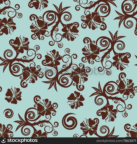 Seamless vector floral background. For easy making seamless pattern just drag all group into swatches bar, and use it for filling any contours.