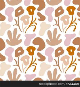 Seamless vector floral color pattern. Decorative vintage classic style with flowers and abstract shapes. For organic natural eco cosmetics or textile.. Seamless vector floral color pattern. Decorative vintage classic style with flowers and abstract shapes. For organic natural eco cosmetics or textile