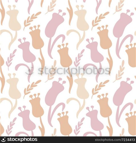 Seamless vector floral color pattern. Decorative vintage classic style with flowers and abstract shapes. For organic natural eco cosmetics or textile.. Seamless vector floral color pattern. Decorative vintage classic style with flowers and abstract shapes. For organic natural eco cosmetics or textile