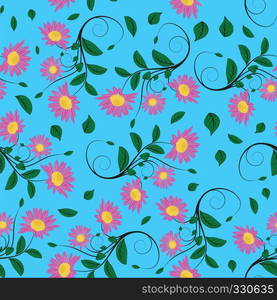 Seamless vector floral pattern. For easy making seamless pattern just drag all group into swatches bar, and use it for filling any contours. EPS 10.