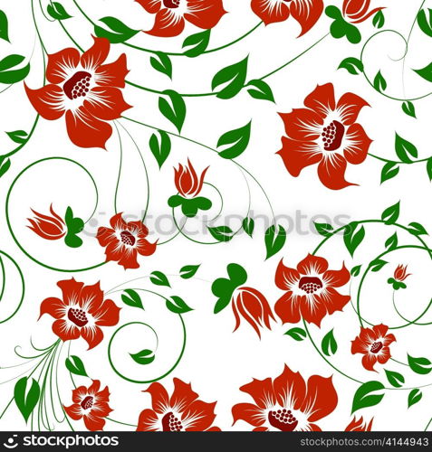 Seamless vector floral pattern. For easy making seamless pattern just drag all group into swatches bar, and use it for filling any contours.