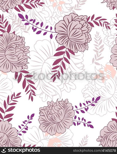 Seamless vector floral pattern. For easy making seamless pattern just drag all group into swatches bar, and use it for filling any contours.