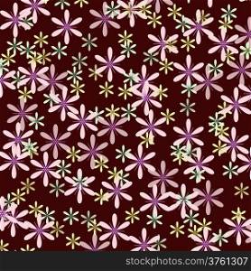 Seamless vector floral pattern on dark red background