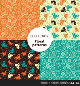 Seamless vector floral pattern set