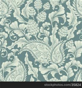 Seamless vector floral victorian background. Decorative vintage backdrop for fabric, textile, wrapping paper, card, invitation, wallpaper, web design