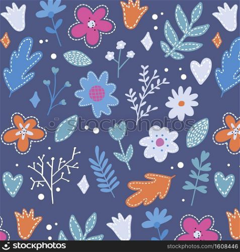 Seamless vector floral wallpaper. Decorative vintage pattern in classic style with flowers and twigs. Two tone ornament with white peony silhouette on blue. Seamless vector floral wallpaper. Decorative vintage pattern in classic style with flowers and twigs. Two tone ornament with white peony silhouette on blue background