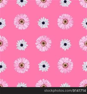 SEAMLESS VECTOR FLOWER PATTERN. Realistic flowers. Spring bright colors. Pink. Perfect textile and wrapping paper design. Gerbera, anemone, linen.. SEAMLESS VECTOR FLOWER PATTERN. Realistic flowers. Spring bright colors. Pink. Perfect textile and wrapping paper design. Gerbera, anemone, linen..