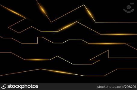 Seamless vector futuristic dark iron techno texture. Golden abstract electron energy line on brushed black background. Power vein light tech.. Golden abstract electron energy line on brushed black background. Power vein light tech