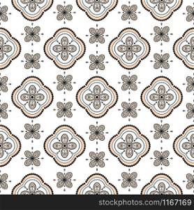 Seamless vector geometric rosette pattern background. Floral geometric shapes print texture for fabric.. Seamless vector geometric rosette pattern background.