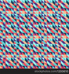 Seamless vector geometric stock pattern of colored triangles for textiles, packaging, paper printing, simple backgrounds and textures.