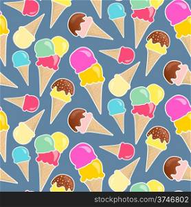 Seamless vector icecream background in happy bright colors for your design. Seamless vector icecream background in happy bright colors