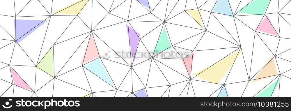 Seamless vector linear pattern forms triangles with colored elements. Vector illustration for textures, textiles, simple backgrounds, covers and banners. Flat style