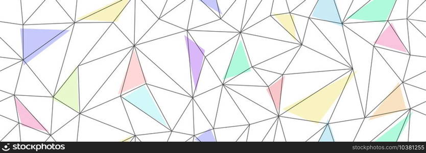Seamless vector linear pattern forms triangles with colored elements. Vector illustration for textures, textiles, simple backgrounds, covers and banners. Flat style