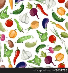 Seamless vector pattern background of vegetables. Seamless vector pattern background of vegetables. Vegetable illustration food and design drawing vegetable for healthy