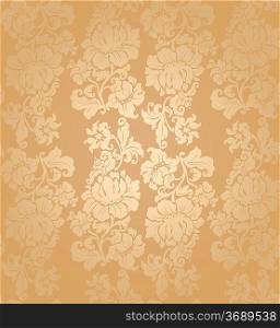 Seamless vector pattern, floral gold