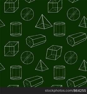 Seamless vector pattern wiht geometrical figures on blackbord