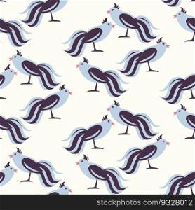 Seamless vector pattern with birds which fold into an intersecting ornament.