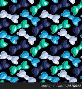 Seamless vector pattern with blue bow tie