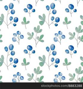 Seamless vector pattern with blueberries. Watercolor background. EPS10. Seamless vector pattern with blueberries. Watercolor background.