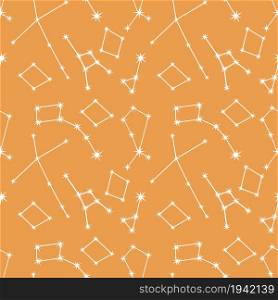 Seamless vector pattern with constellations. Space exploration. Astronomy. Science. Design for astronomy apps, websites, print.