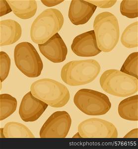 Seamless vector pattern with fresh ripe potatoes.