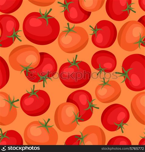 Seamless vector pattern with fresh ripe tomatoes.