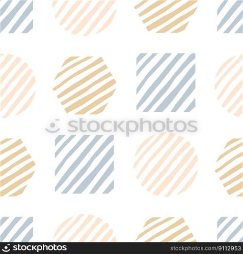 Seamless vector pattern with geometric shapes. Doodle hand drawn fabric print template.
