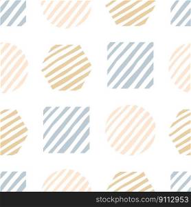 Seamless vector pattern with geometric shapes. Doodle hand drawn fabric print template.