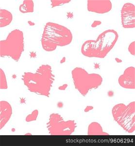  Seamless vector pattern with multicolored hearts.