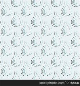 Seamless vector pattern with outline little drop