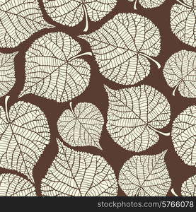 Seamless vector pattern with stylized autumn leaves.